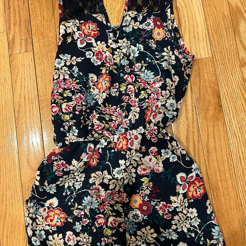 Paper Doll Girls Floral Shorts Romper